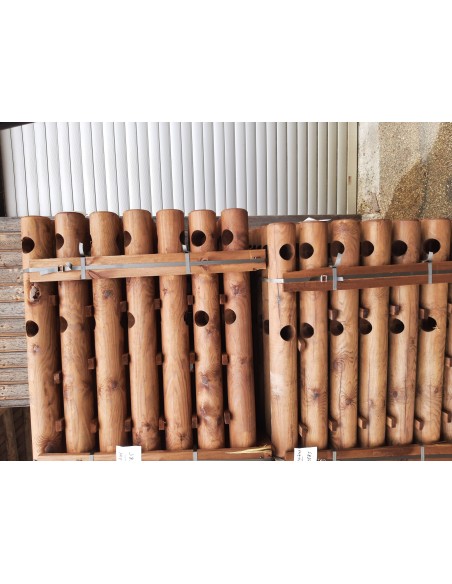 Barrière rondin 2 trous Ø140 - 1,5m