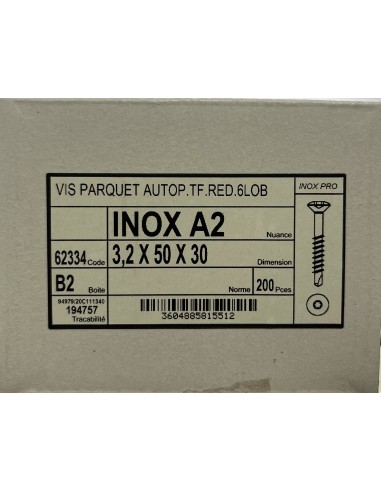 Visse Inoxydable  A2 3,2x50x30