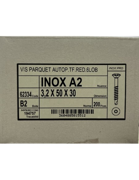 Visse Inoxydable A2 - 3,2x50x30