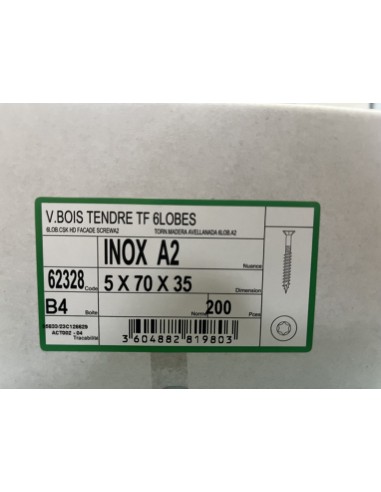 Visse Inoxydable A2 - 5x70x35
