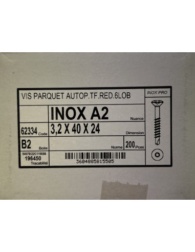 Visse Inoxydable  A2 3,2x40x24